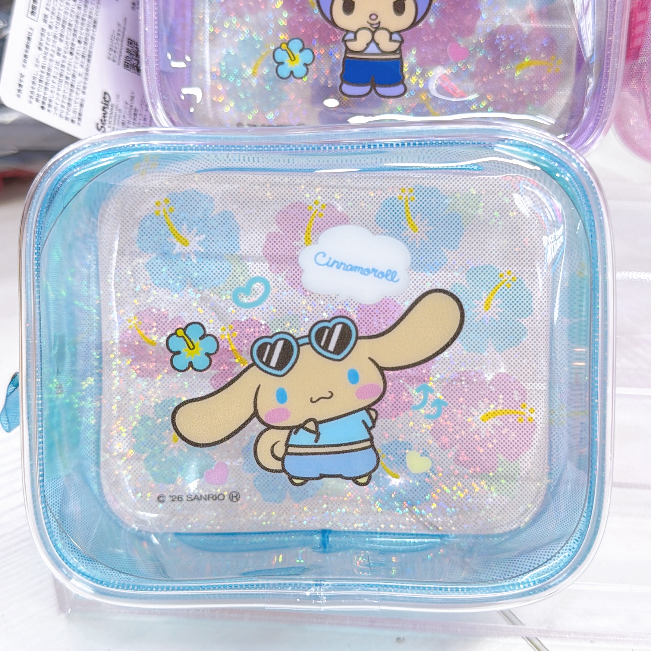 日本直送Sanrio 夏天黑皮泳裝系列 透明膠化妝袋