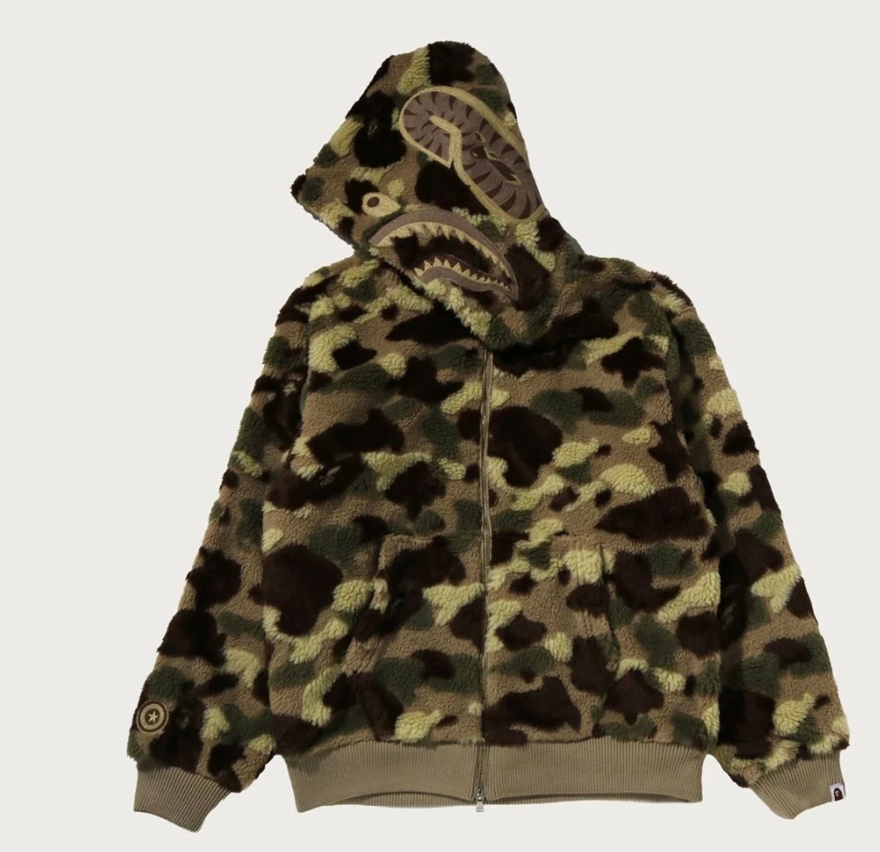 10.17 BAPE color camo shark BOA zip hoodie