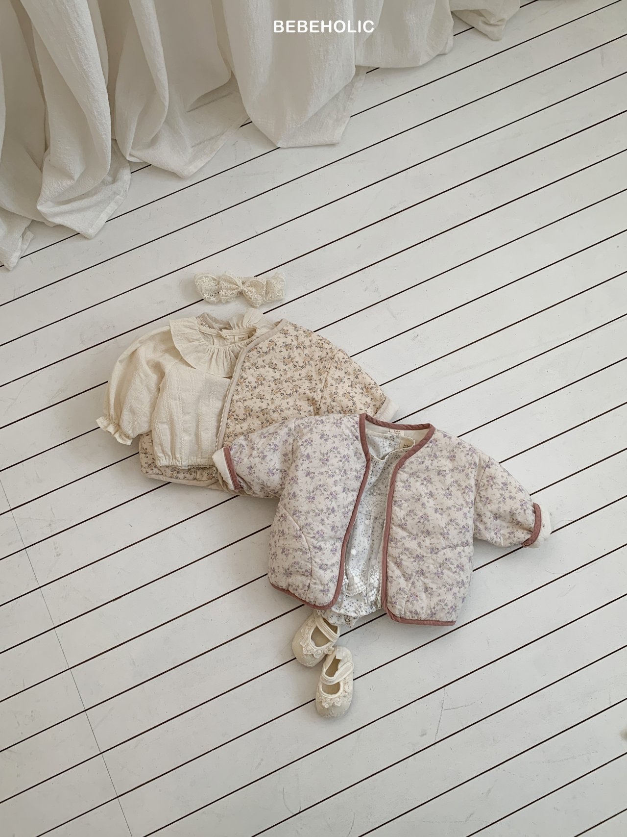 🌸預訂 韓國直送🌸🇰🇷BEBEHOLIC兩色碎花拉鍊外套