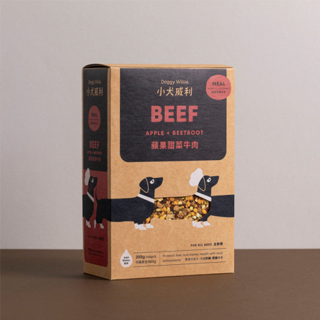 小犬威利｜無穀主食系列 - 蘋果甜菜牛肉熟食凍乾