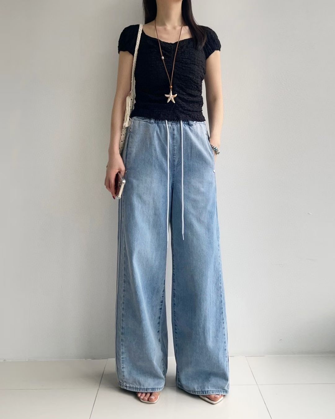 HL026韓國人氣直筒牛仔褲