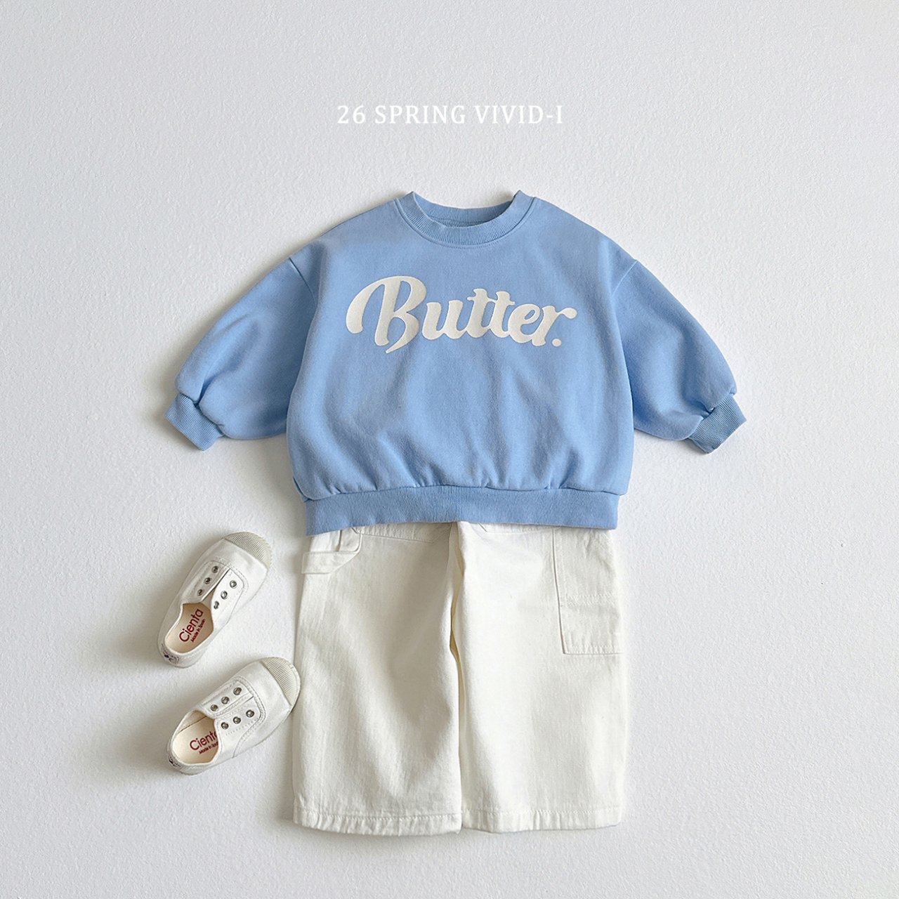 🌸預訂 韓國直送🌸🇰🇷VIVIDI四色甜美奶油印花寬鬆衛衣