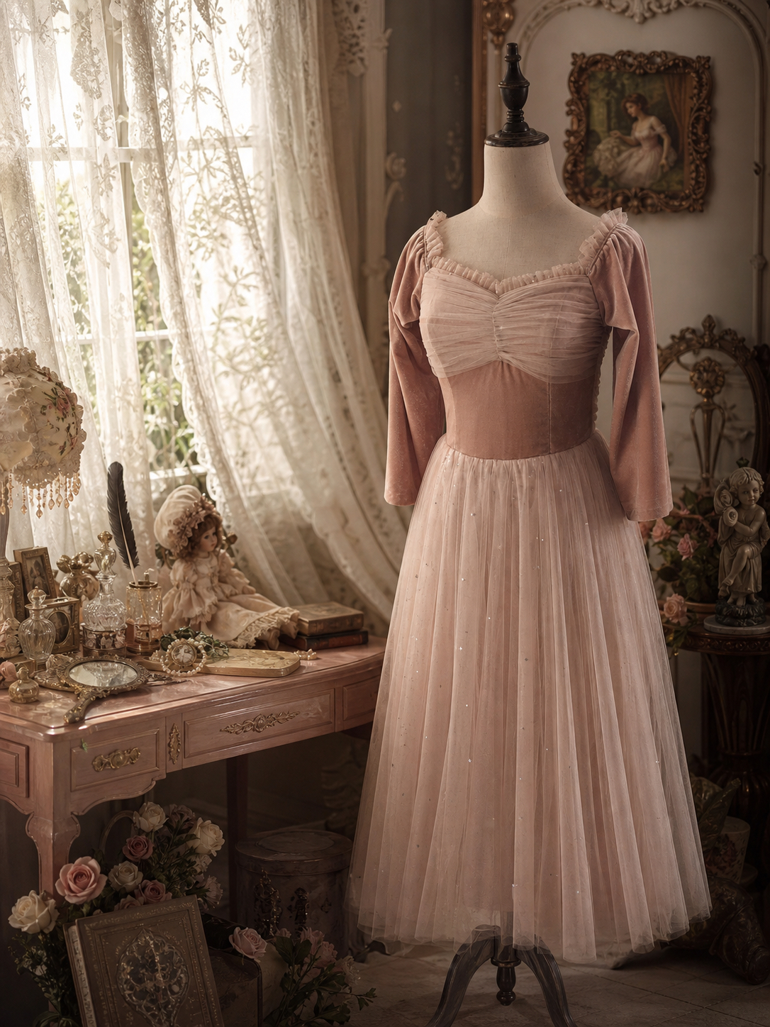 維多利亞絲絨天鵝湖芭蕾禮裙 Victorian Swan Lake Ballerina Gown