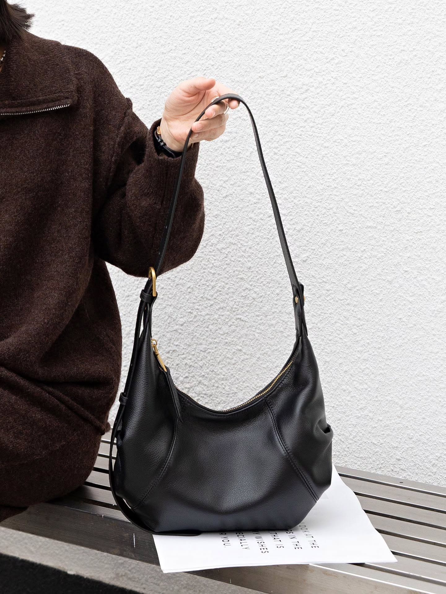 1107# 韩系小众设计复古牛角包🇨🇳