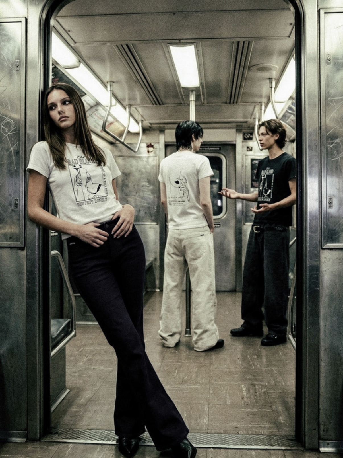 BADBLOOD[w-tee26-140] Lonely Girl Short Sleeve T-Shirt - White