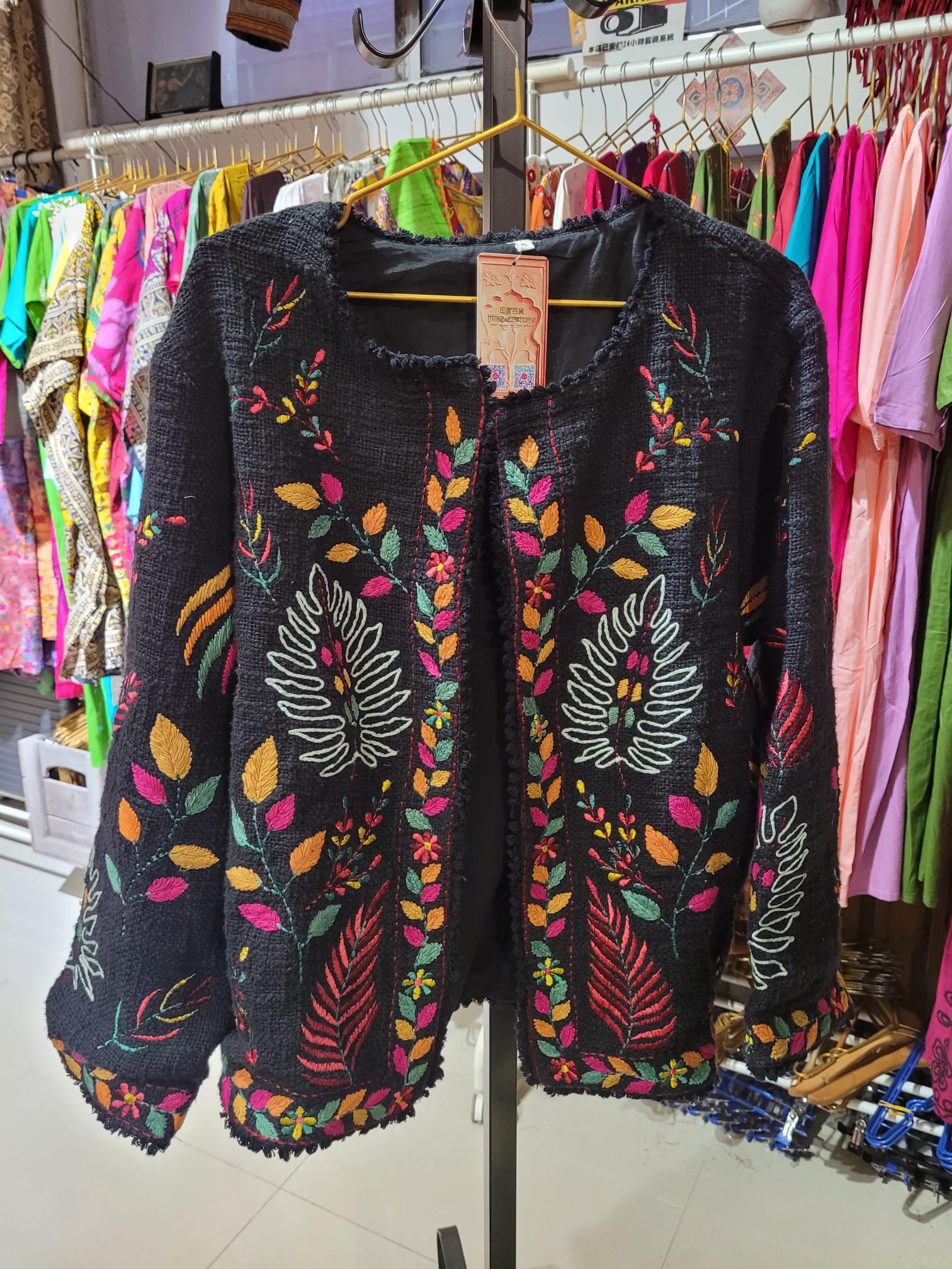 印度剌繡棉麻外套