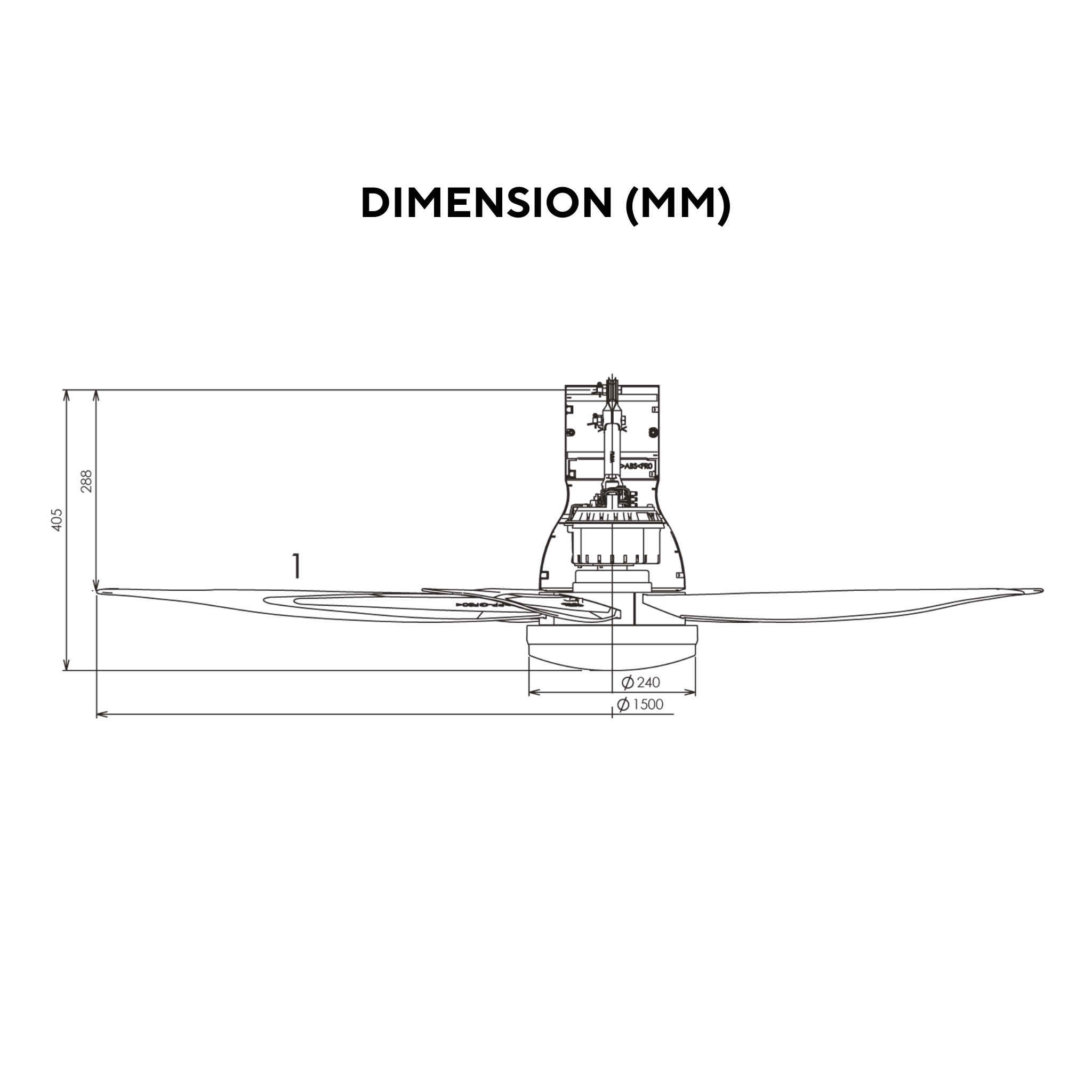 KDK 60" Ceiling Fan LED DC Motor Long Pipe (K15UW)