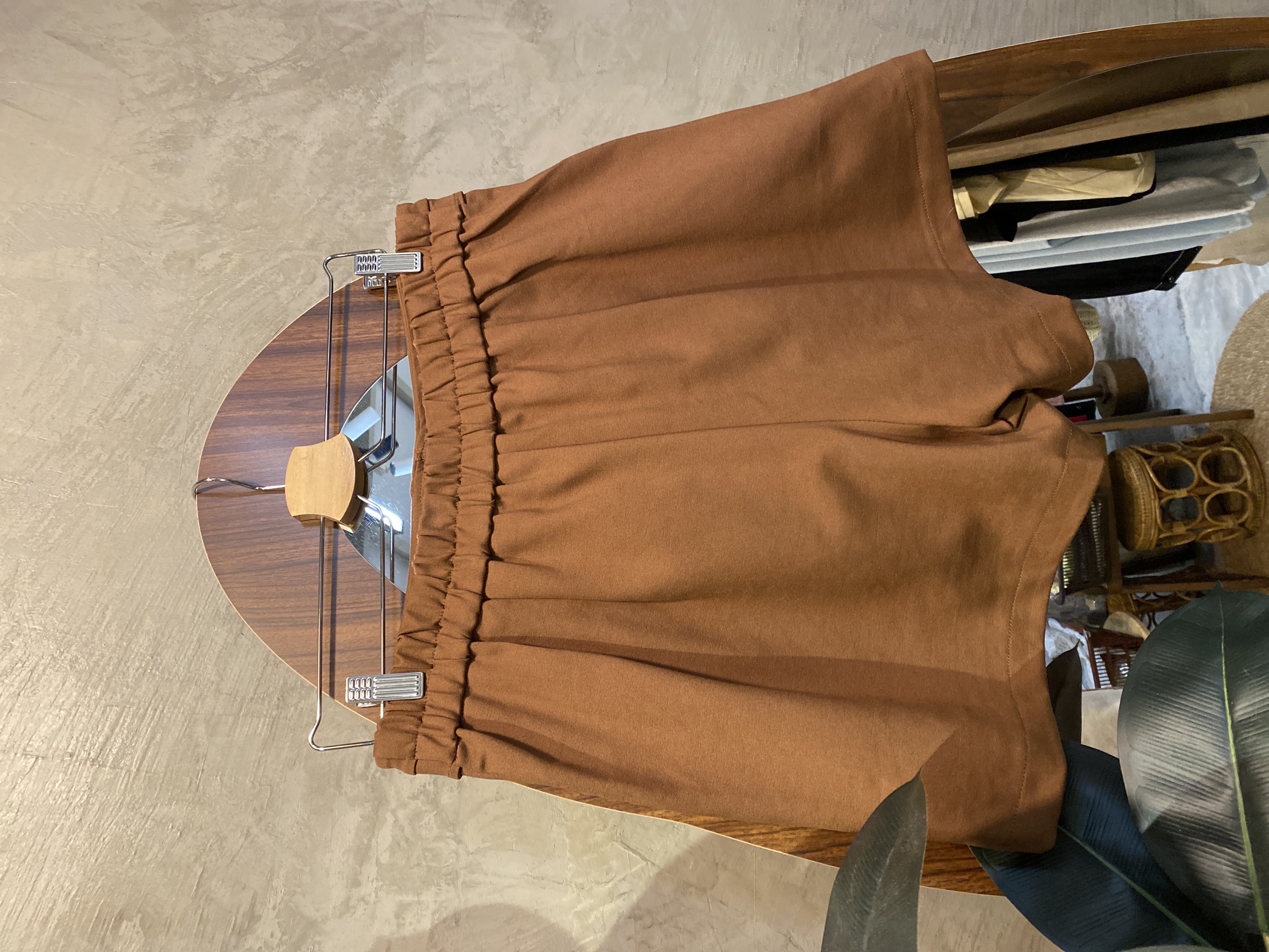 4666号-高腰双扣设计阔腿短裤