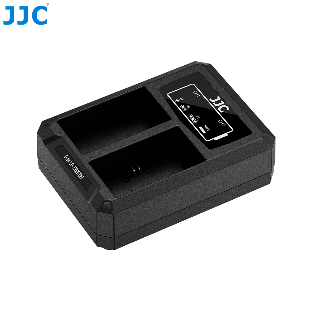 JJC USB Dual Battery Charger For CANON LP-E6 (DCH-E6TC)