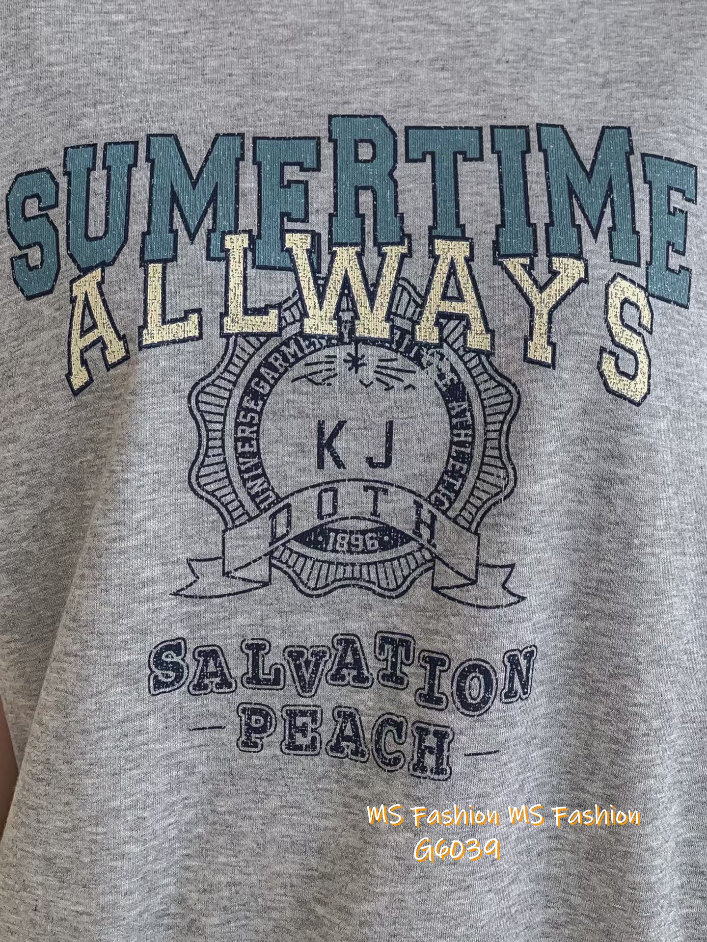 G6039 韓國🇰🇷拼色字母print top