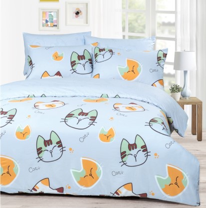 Cherry 60"卡通花全純棉床笠+枕袋 (Y)