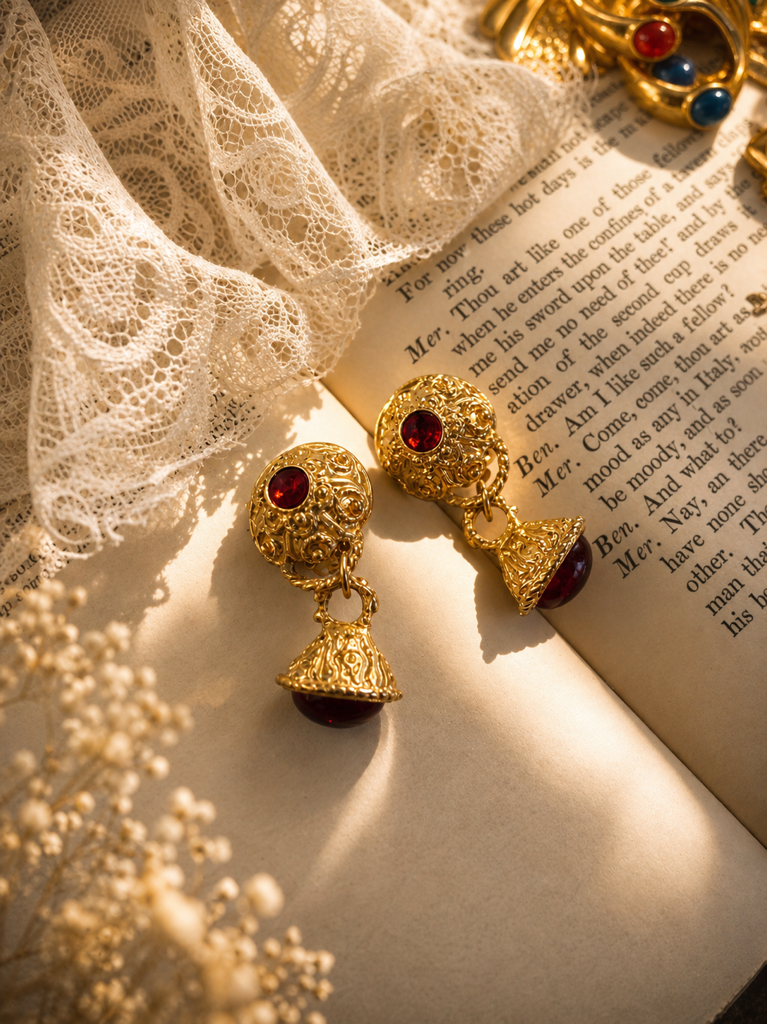 拜占庭的傾城月光 ∙ 西洋古董宮廷重工垂吊耳環系列 Byzantine Moonlight ∙ Vintage Statement Dangle & Drop Earring Collection