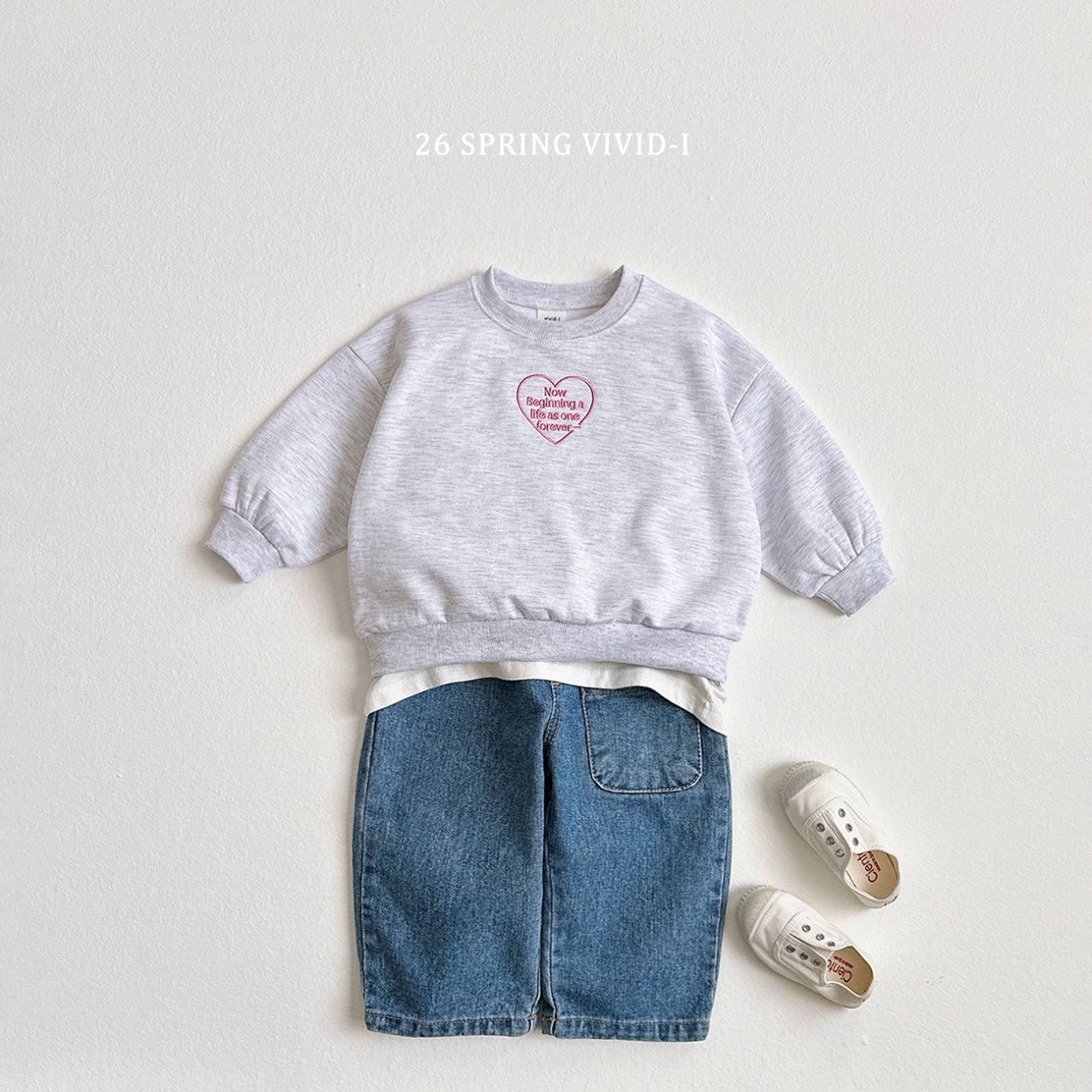 🌸預訂 韓國直送🌸🇰🇷VIVIDI四色愛心字母刺繡長袖上下套裝