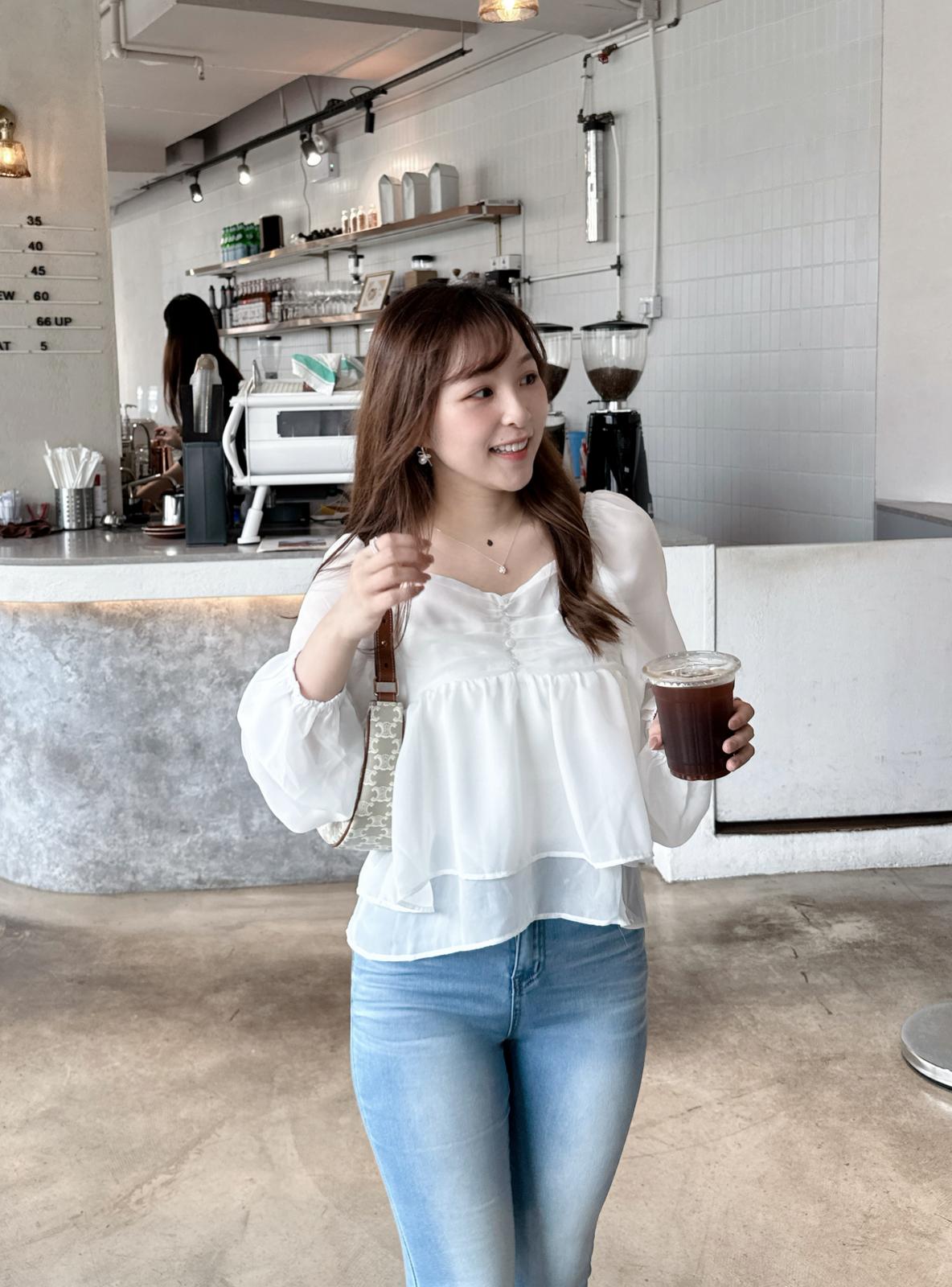 【上班/休閒】溫柔仙感雙層雪紡上衣