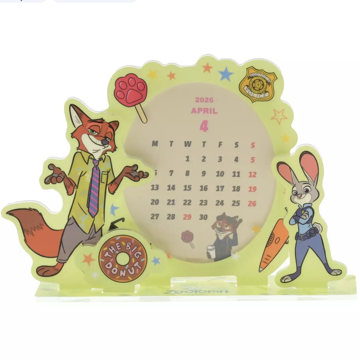 Disney Judy Hopps & Nick Wilde Desk Calendar Acrylic CALENDAR & ORGANIZER 2026