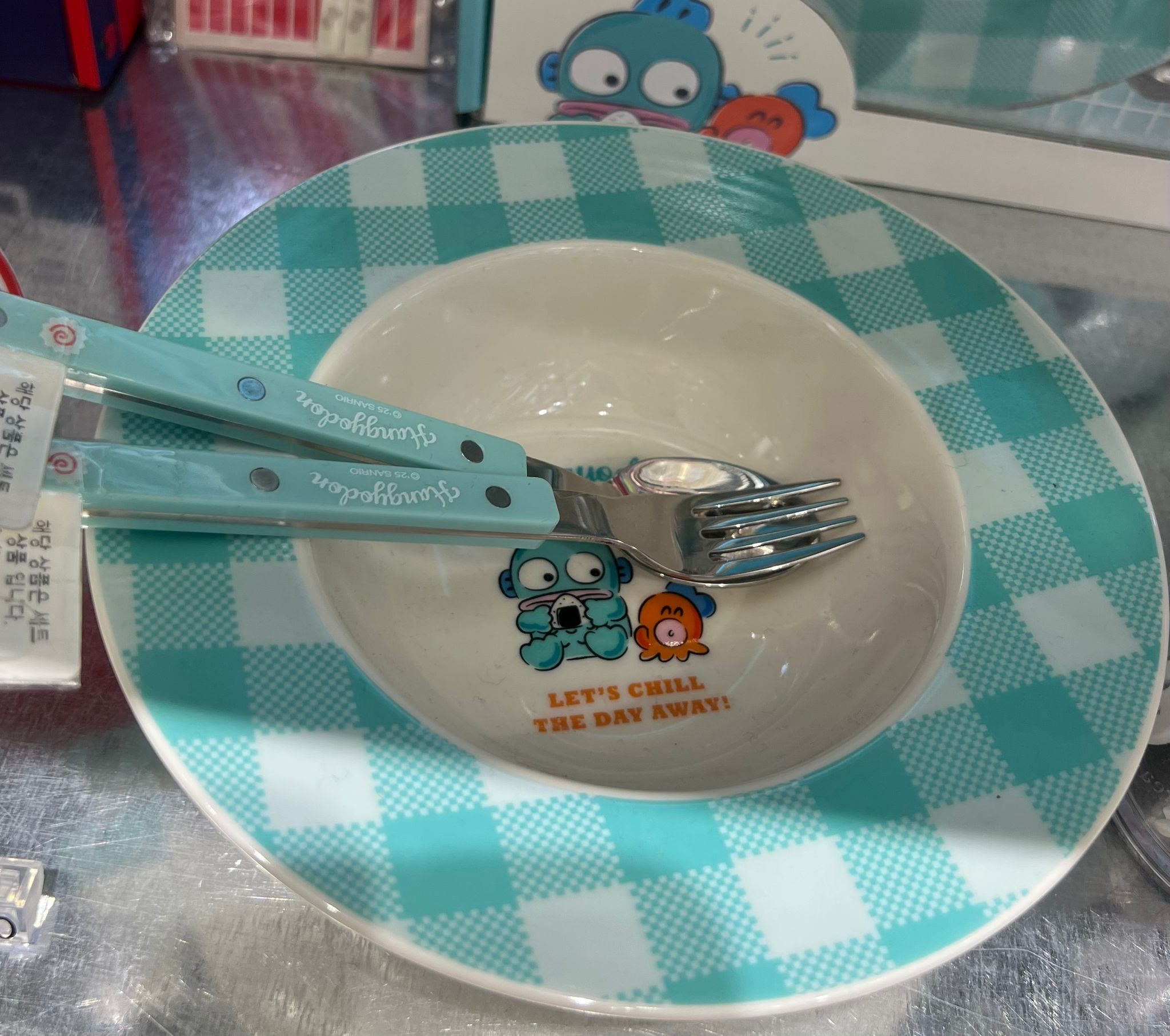 Sanrio 玻璃碗連餐具