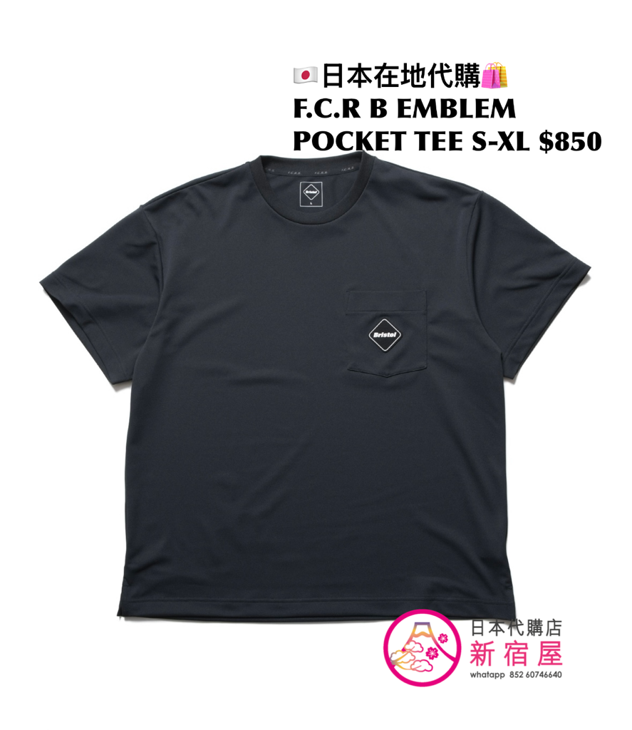 F.C.REAL BRISTOL EMBLEM POCKET TEE