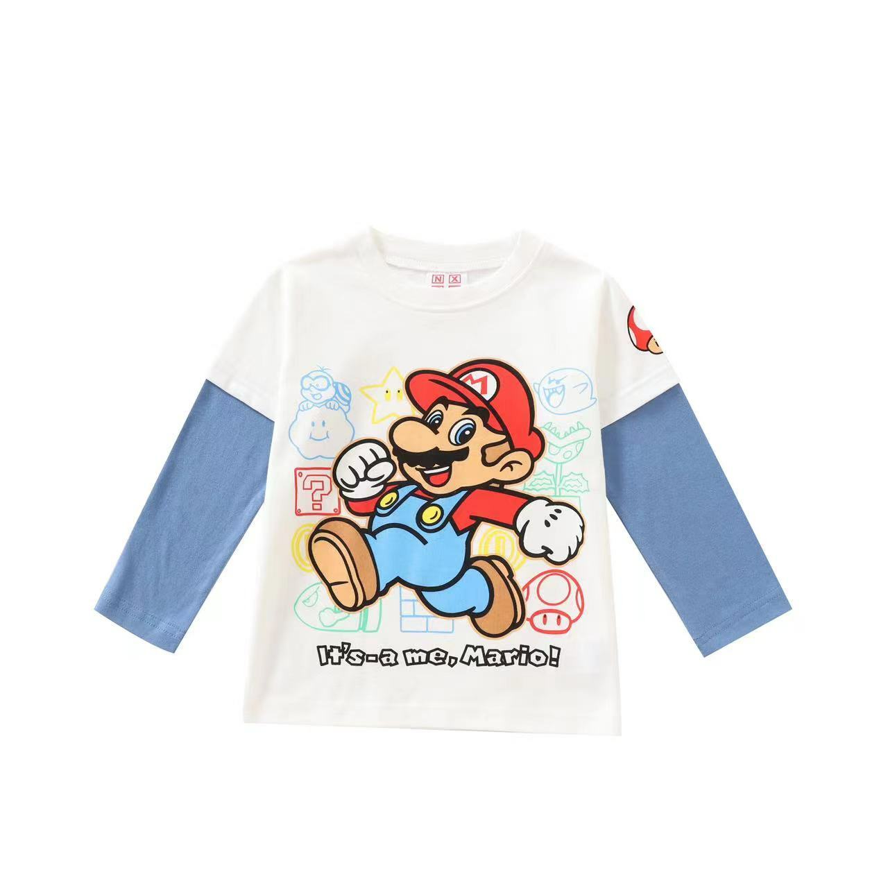 Mario春秋季長袖薄款T恤 -1件- 現貨