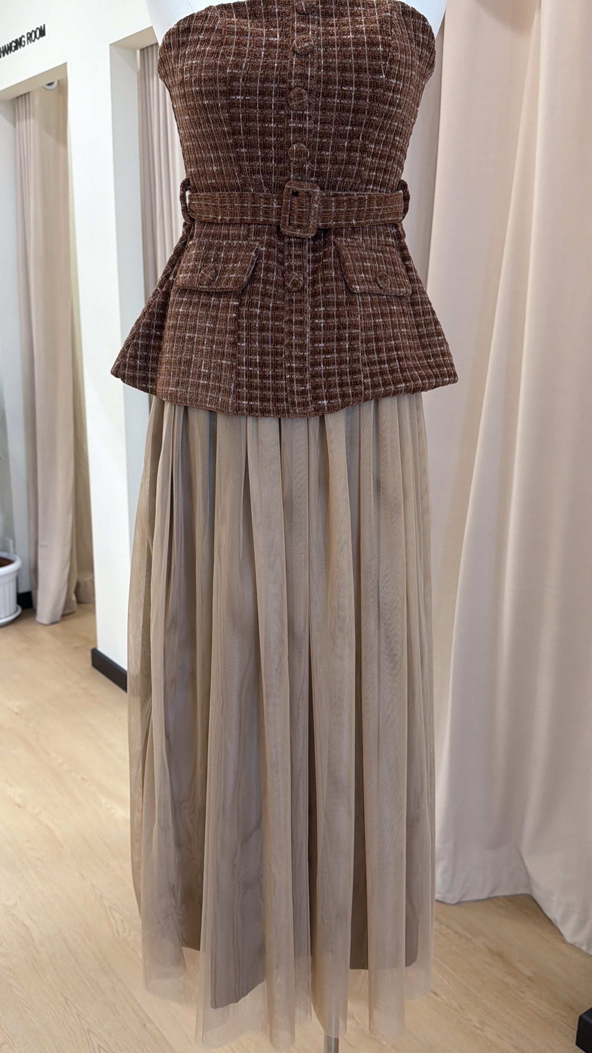 33抹胸复古套装裙