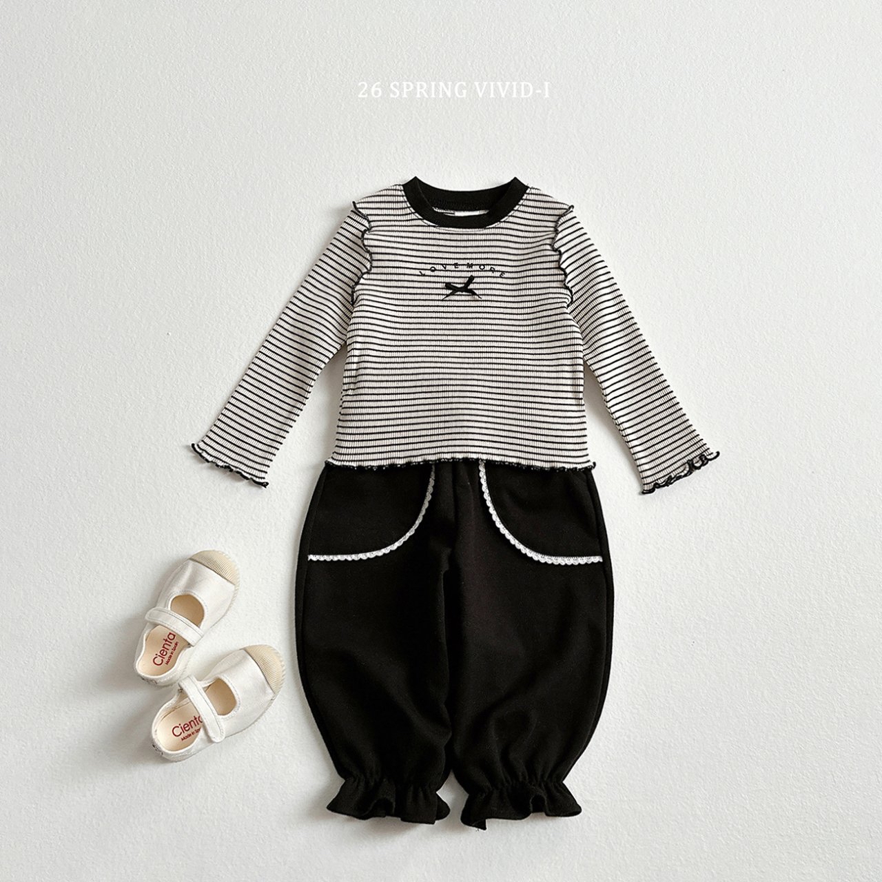 🌸預訂 韓國直送🌸🇰🇷VIVIDI三色絲帶花邊長袖上衣