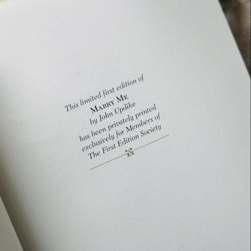 1976 "Marry Me" By Joh Updike - Franklin Library Limited First Edition- Collector's Book (NZ085)