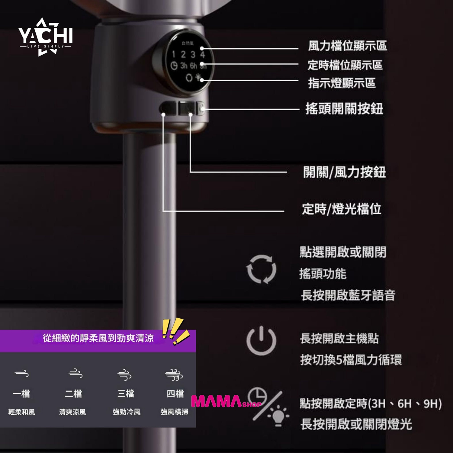 🌬️✨YACHI便攜式智能 *語音* 空氣風扇