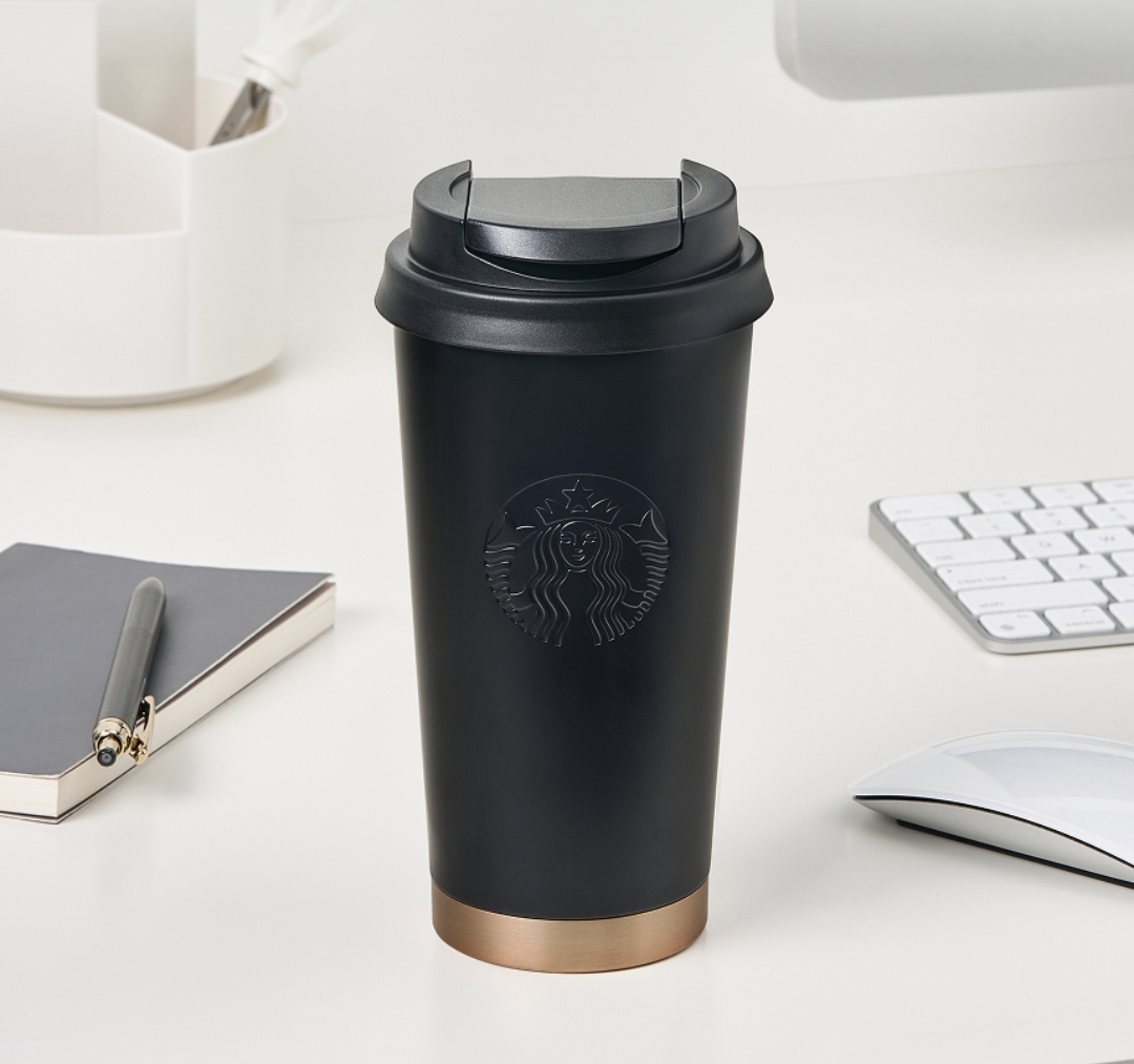 Starbucks 客製刻名杯(黑色金邊 473ml)