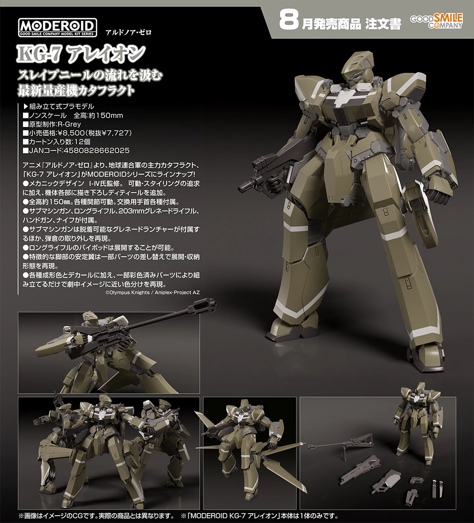 (預訂訂金 $200) (總價 $400) GSC MODEROID ALDNOAH.ZERO KG-7 AREION 模型 (行版)