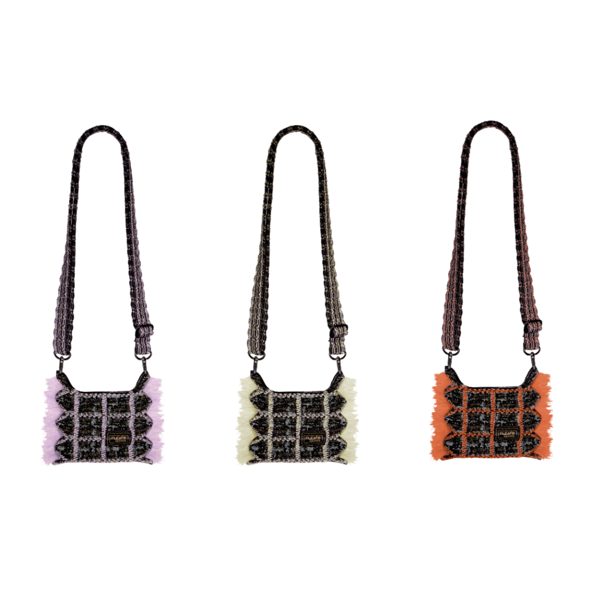 PLEATSMAMA Tweed Mini Sacoche Bag (3色)