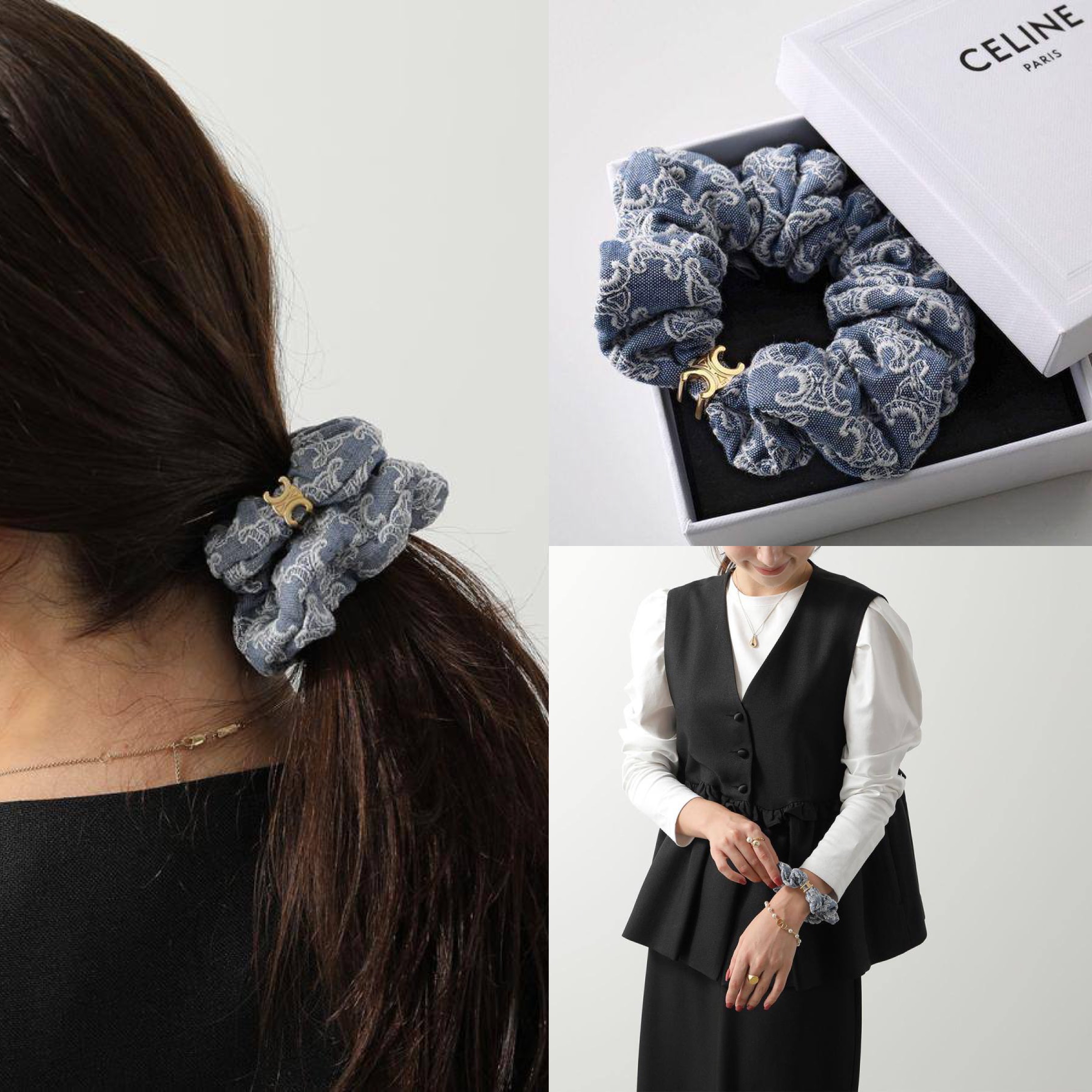 秒殺價✨訂貨🍒Celine Triomphe 髮圈 綁手也好看❤️
