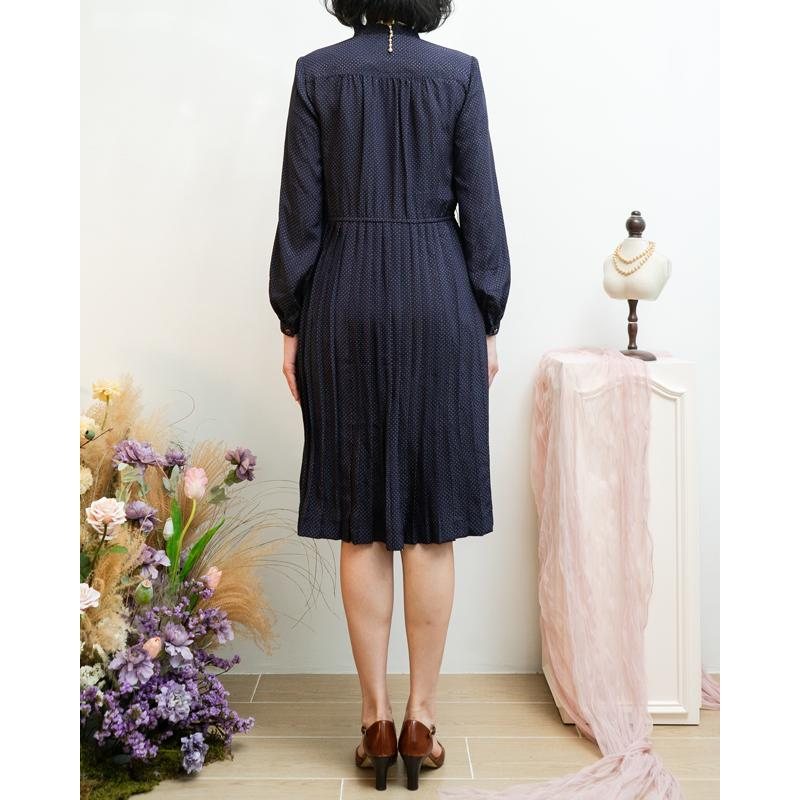 Vintage Japanese Tokyo Style Classic Polka Dot Day Dress with Ruffle Trim(MT1608-83)