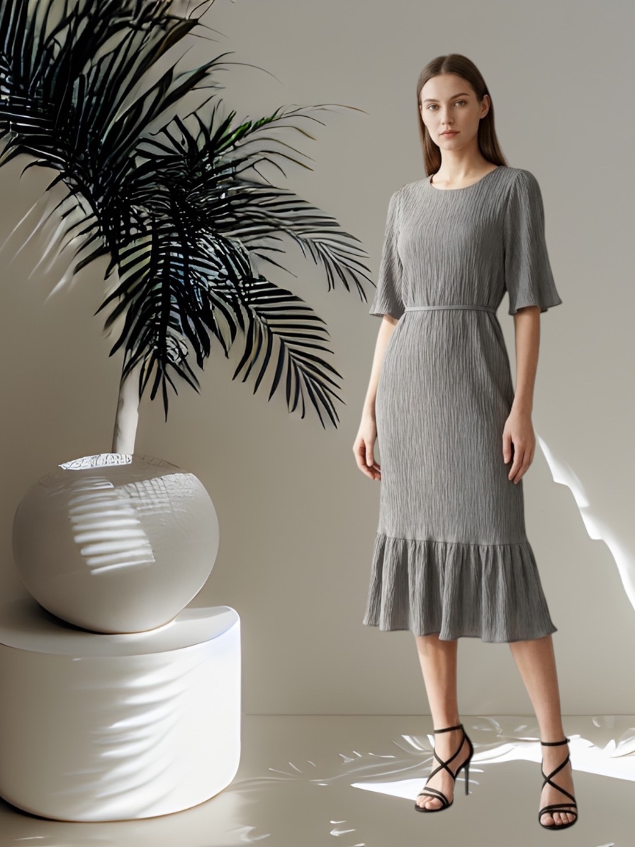 W80030 - Crinkle Serenity Dress