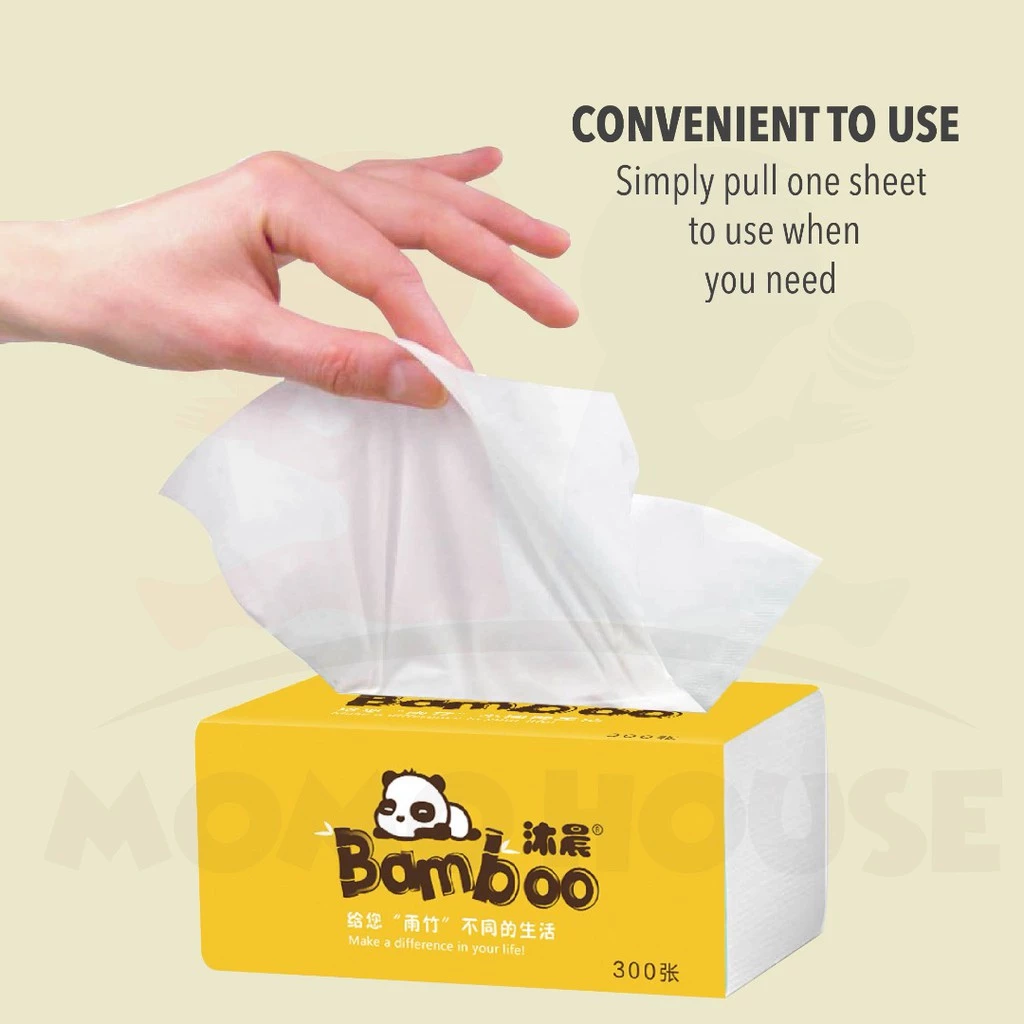 Bamboo Soft Facial Tissue Paper 4 Ply = (300pcs) 20 Packs
