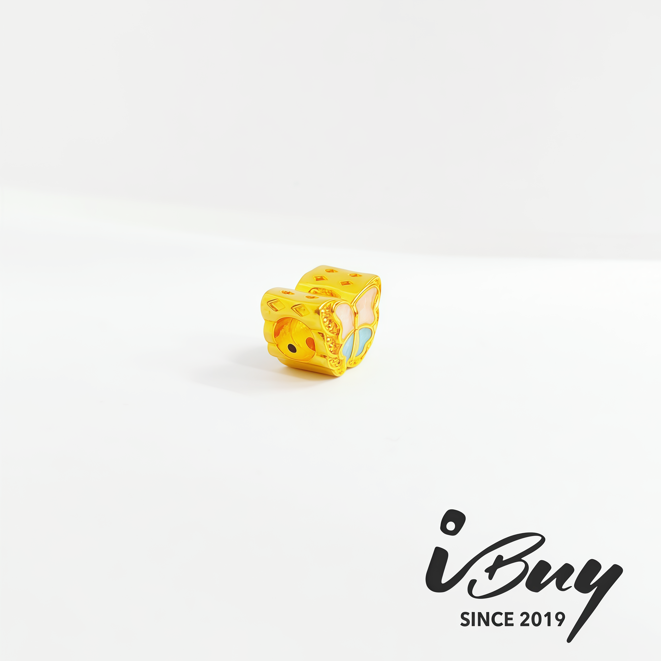 916 HARD GOLD ENAMEL STARRY SKY BUTTERFLY BEAD 916 硬金 珐琅星空蝴蝶串咀