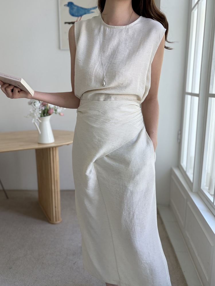 Effortless Wrap Dress (Oat)