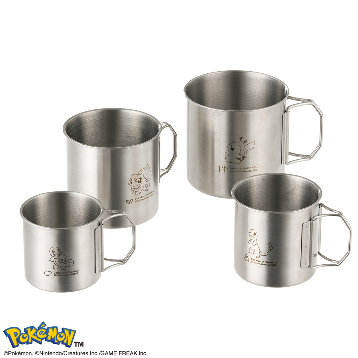 日本直送 Pokemon 寶可夢 LOGOS 不銹鋼杯 (一套四隻)