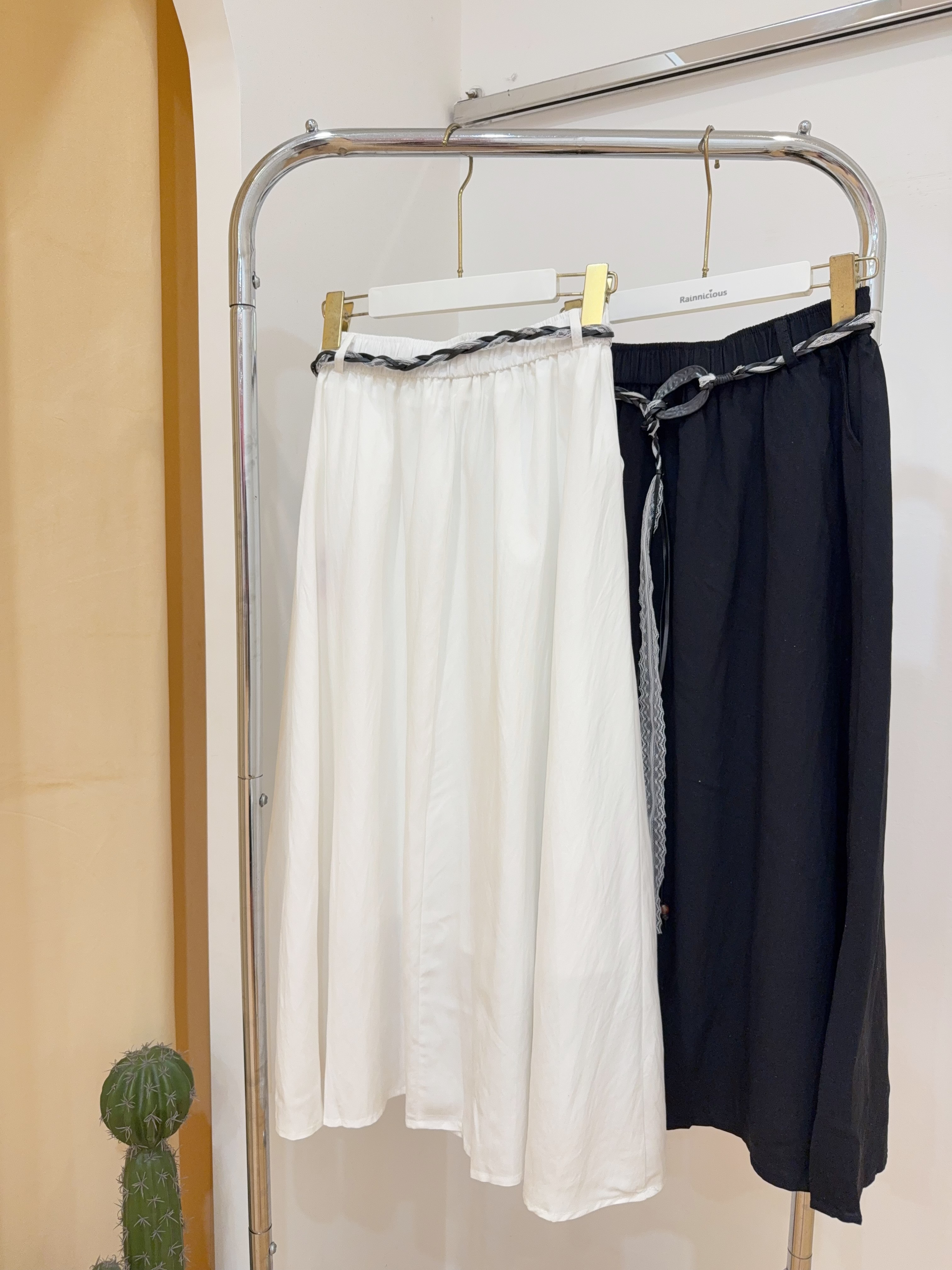 温柔韩系风编织腰带半身长裙 R3050 