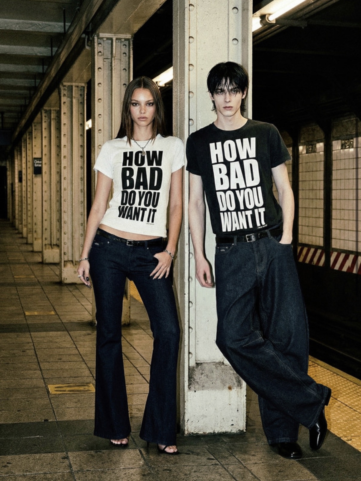 BADBLOOD [w-tee26-131] DO YOU WANT IT Short Sleeve T-Shirt - Black