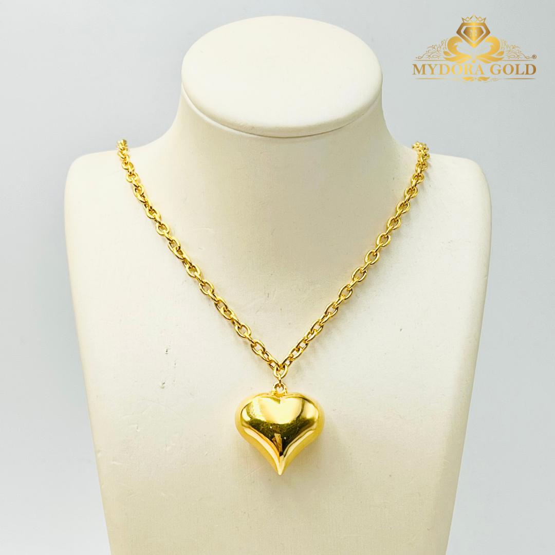 MYDORA Rantai Leher Sauh Gantung Love Gemuk | Fesyen Necklaces EMAS 916/22K