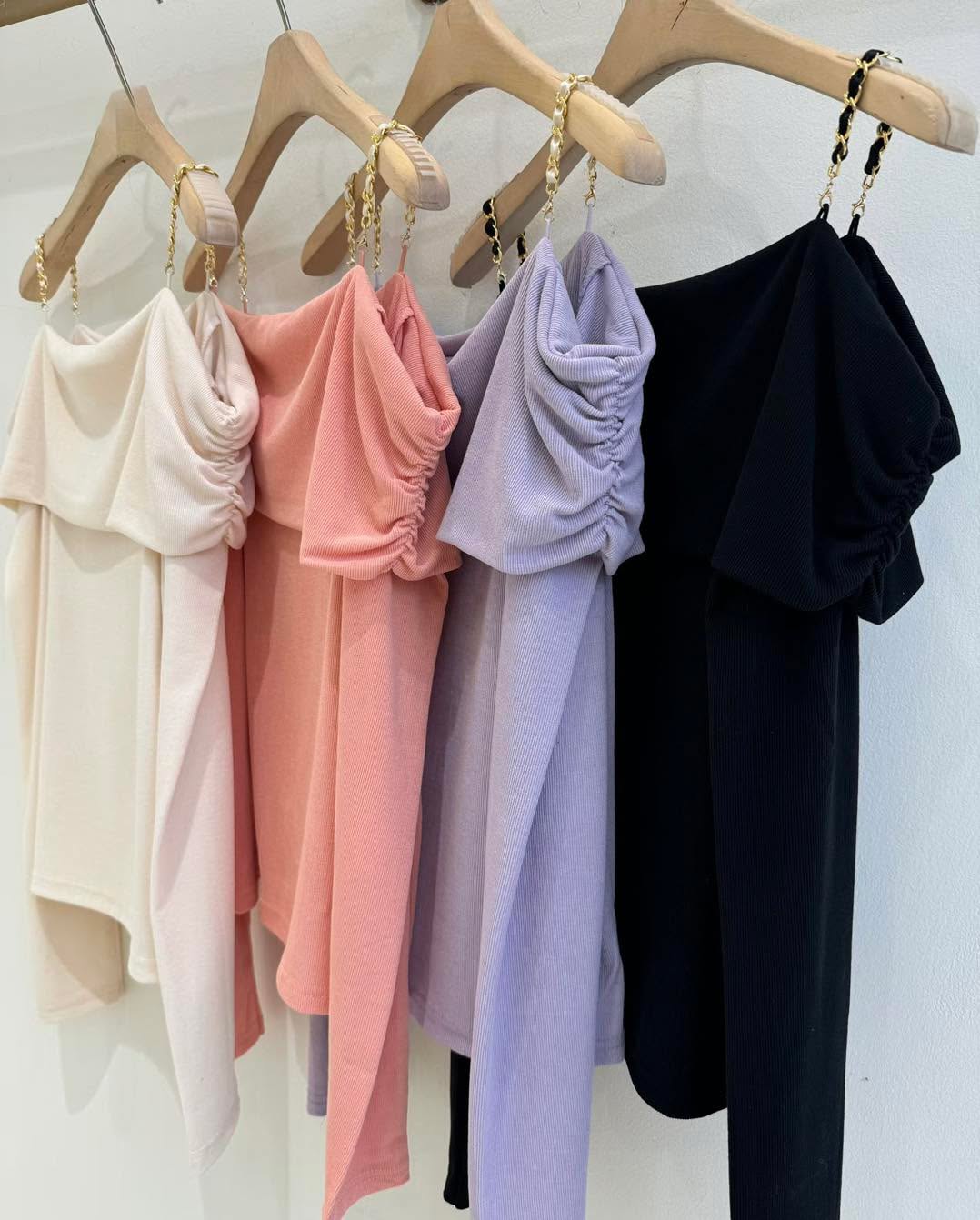 超美鎖鏈肩帶露膊Top 