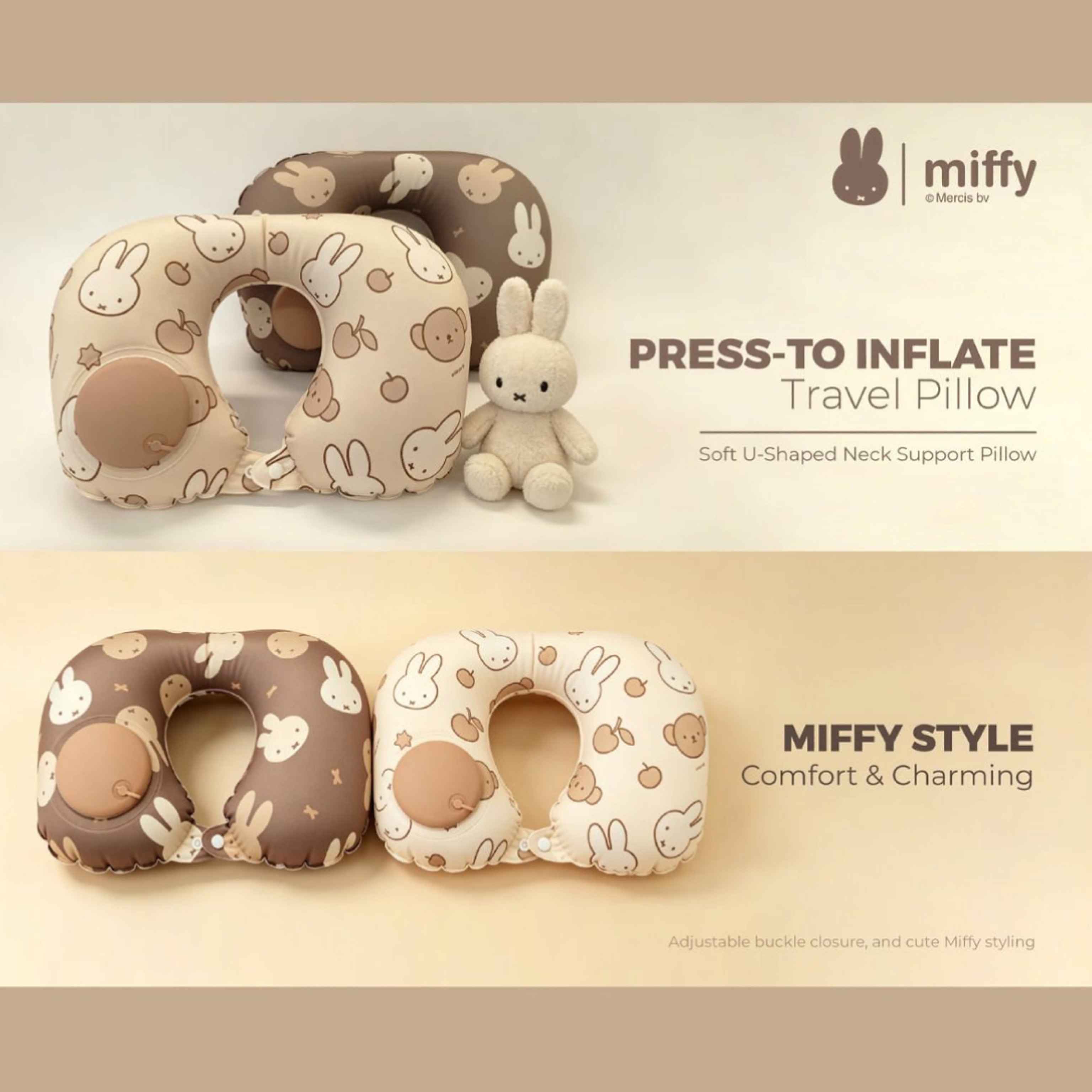 Miffy可壓縮旅行頸枕