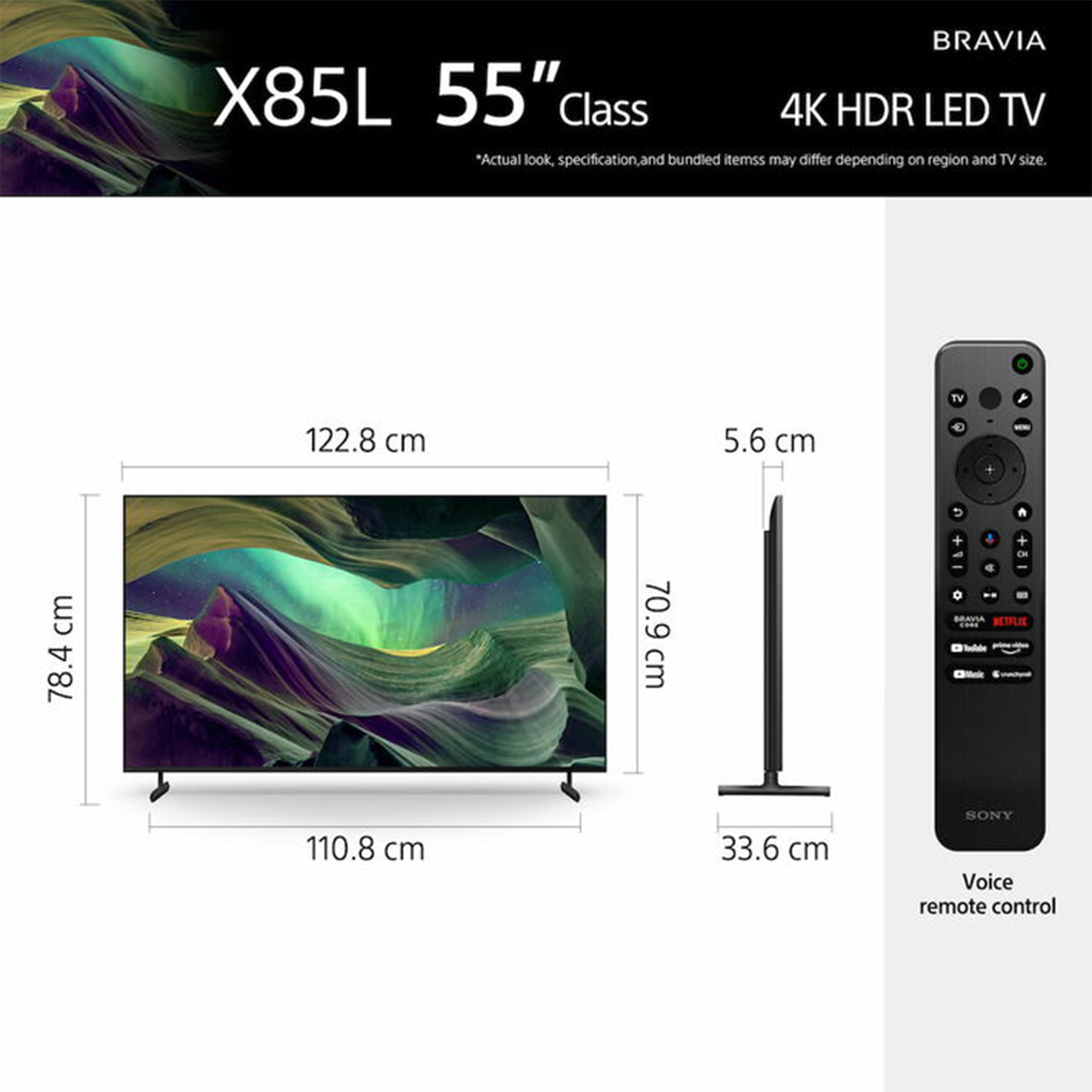 Sony 55" 4K Full Array LED Google TV (KD-55X85L)
