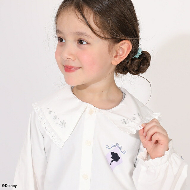 🆕【⭐訂購⭐】 🇯🇵日本直送🌀#DisneyPrincess / #Frozen #Elsa 刺繡蕾絲領襯衫🌀[ELCA-0040][260311]