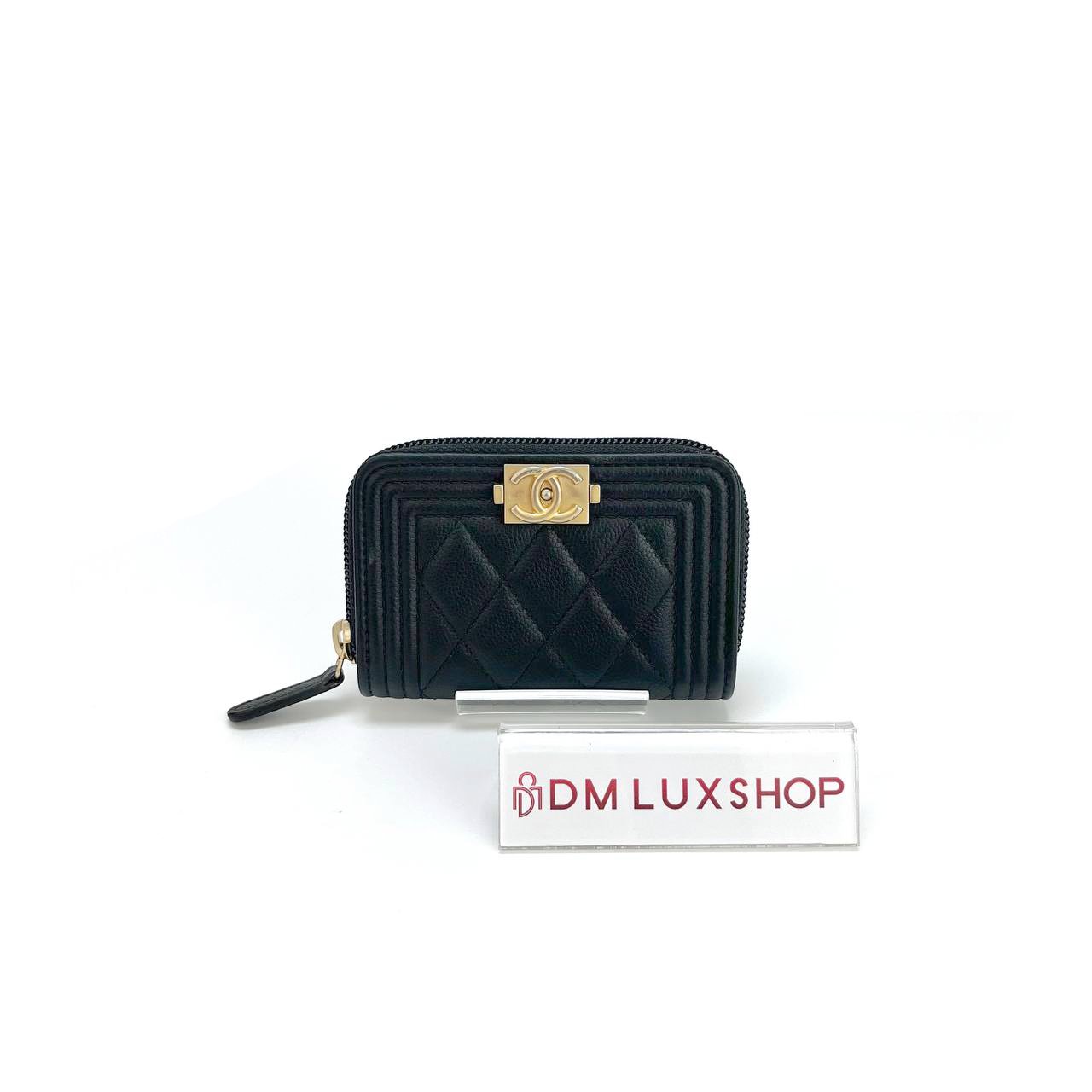 Chanel Boy Black Caviar Small Wallet (Serial 23)