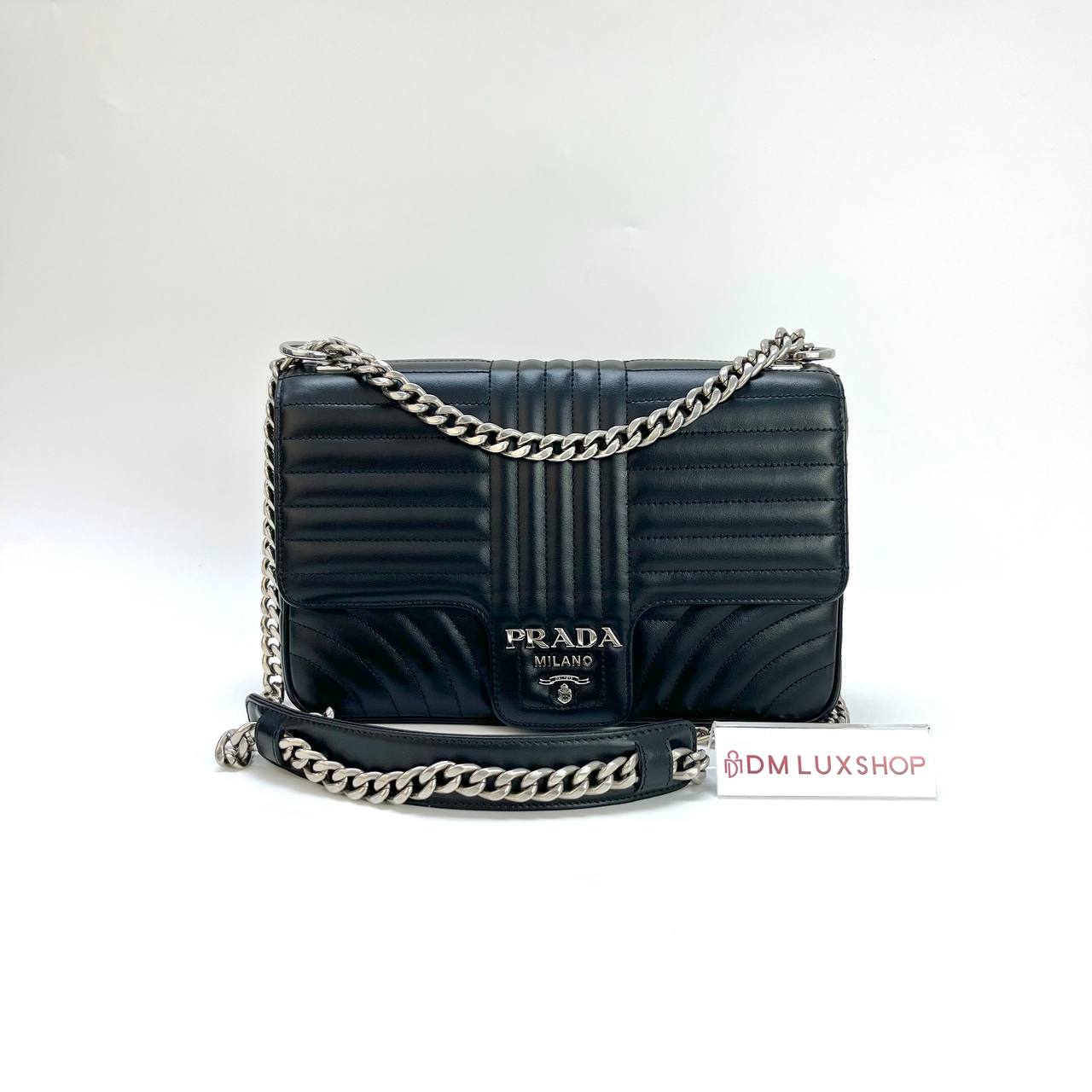 Prada Diagramme Shoulder Bag Medium SHW