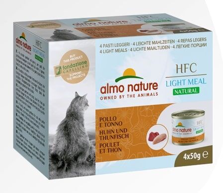 Almo Nature HFC Light Meal 吞拿魚+雞肉 健怡罐頭 50gx4