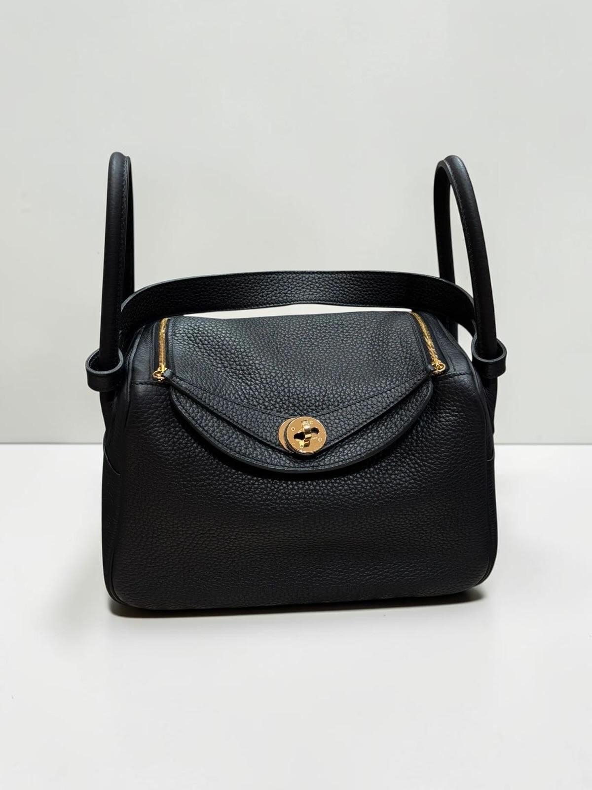 Hermes Lindy 26 Stamp X 黑色牛皮淺金扣  100%Authentic, 95%New ✅Dust bag
