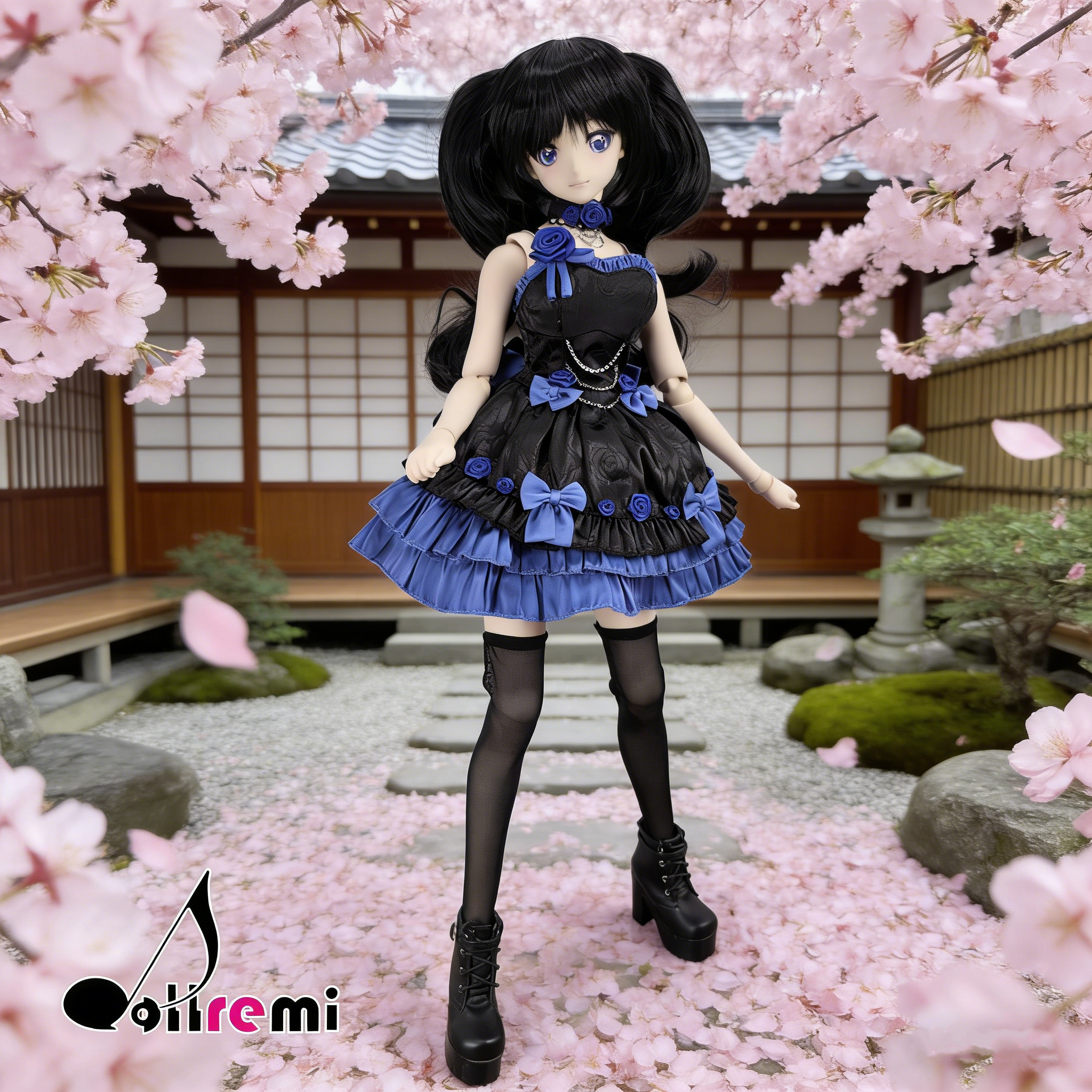 【dollremi】(DD0912) 午夜藍調協奏曲洛麗塔連衣裙 Nocturne in Blue Lolita One-piece