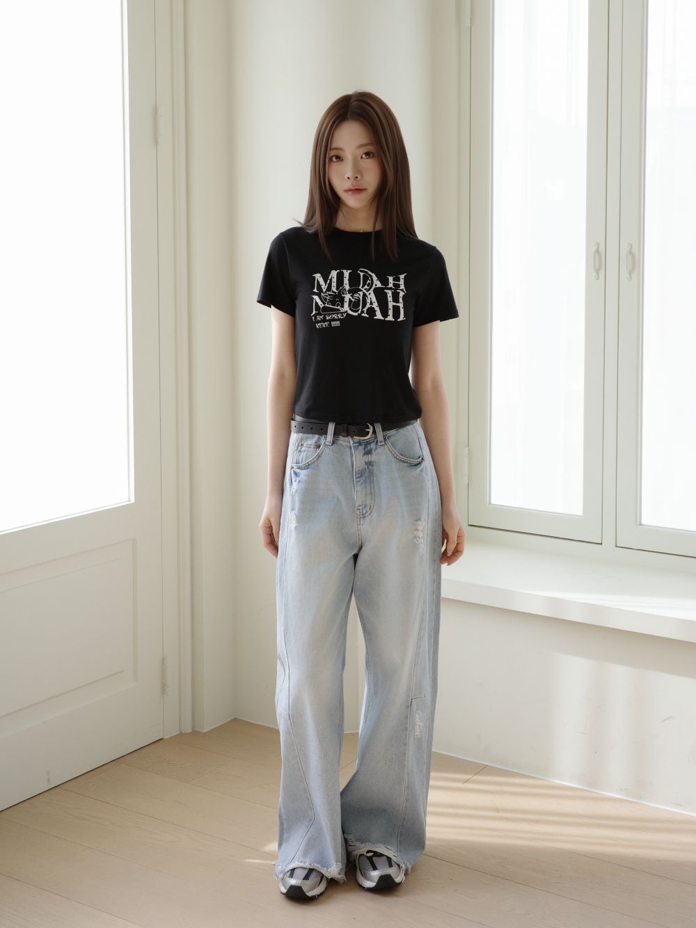 <預訂>🇰🇷MuahMuah cotton model heart crop half T-Shirt