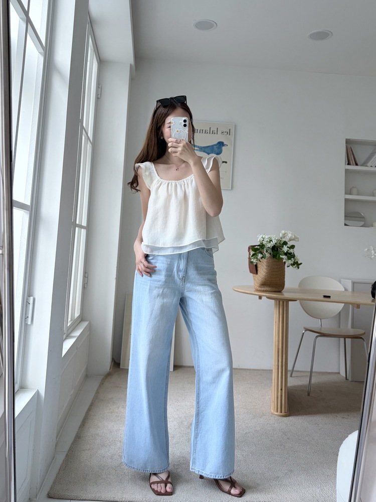 Luna Flutter Top (Ivory)